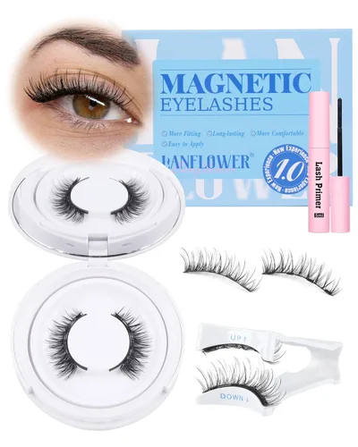Miniatura 15 de LANFLOWER Pestañas postizas de aspecto natural 3D, pestañas de visón sintético esponjosas, pestañas de volumen de 0.787 in, pestañas hechas a mano