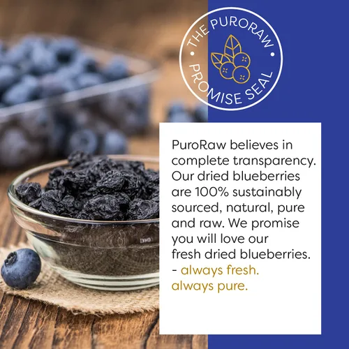 Miniatura 2 de PuroRaw Arándanos secos sin azúcar añadido, 2 libras. Fruta de bayas azules, arándanos deshidratados, arándanos secos frescos a granel, pasas