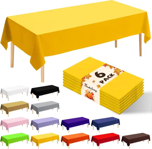 Miniatura 18 de Paquete de 6 manteles de plástico desechables patrióticos de 54 x 108 pulgadas, para fiestas con temática conmemorativa, desechables para mesas de 6