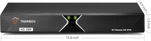 Miniatura 6 de TIGERSECU Grabador de seguridad DVR híbrido 4 en 1 de 16 canales Super HD 1080P con disco duro de 2 TB, para cámaras TVI/AHD/CVI/analógicas de 2MP