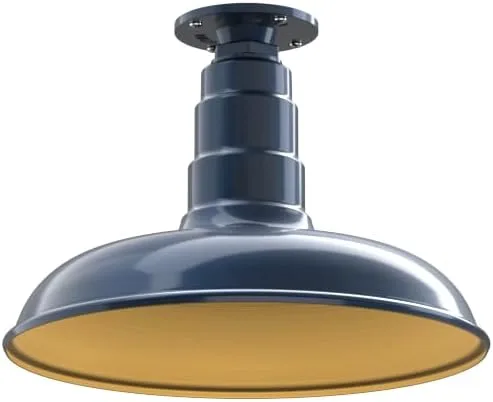 Miniatura 20 de Steel Lighting Co. Malibu - Lámpara colgante Montaje en techo Domo de 14 pulgadas vástago de 12 pulgadas Estilo de granja de acero Rojo