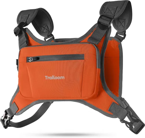Miniatura 10 de Trailoom Paquete de cofre para correr, chaleco reflectante, repelente al agua, soporte para teléfono, bolsa de entrenamiento para corredores