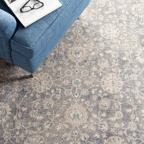 Miniatura 7 de Safavieh Sofia Collection SOF330B, tapete clásico color gris claro y beige, Polipropileno