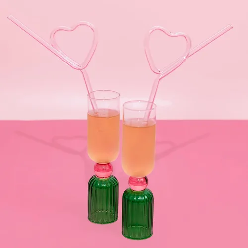 Miniatura 5 de ban.do Juego de 2 copas de bar de 6.6 onzas para adultos, copas de cóctel únicas de vino y champán, cristalería estética para carrito de bar (verde)
