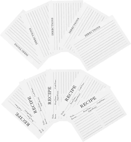 TEHAUX 50pcs Tarjetas de Receta Fotos Sellos para Cocinar Accesorios de Cocina Uso Diario Receta Papel