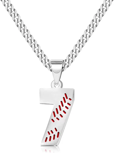Miniatura 94 de Btysun Collares de béisbol de béisbol número 0-99 dijes de acero inoxidable para hombres, regalos de béisbol, papá, marido, regalo de Navidad