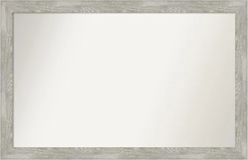 Miniatura 223 de Amanti Art Espejo de baño gris para sobre el fregadero, 31 x 48 pulgadas, espejo de tocador rectangular estrecho de color gris, marco de madera