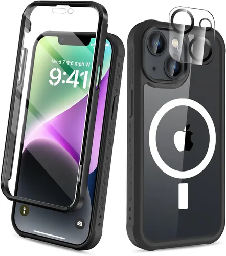 Miniatura 9 de Funda para iPhone 15 de cuerpo completo, protector de pantalla integrado, con protector de lente de cámara, [antiamarilleamiento], funda protectora