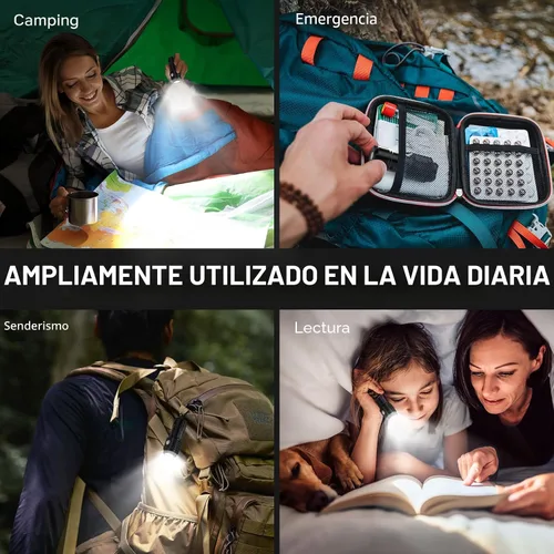 Miniatura 7 de LETMY Mini linternas recargables con base magnética, paquete de 2 luces brillantes de 3 LED, pequeña linterna EDC con clip para cinturón, 4 modos