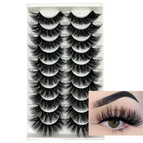 Miniatura 9 de Pestañas de ojo de gato, aspecto natural, finas, esponjosas, de 0.59 pulgadas, cortas, de visón de zorro, paquete de pestañas postizas de visón