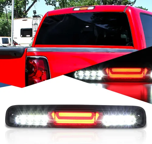 Auto Dynasty Luz de Freno LED Cromada de Doble Fila para Tercera Posición de Montaje Alto Compatible con Silverado Sierra GMT800 99-07 Cromo