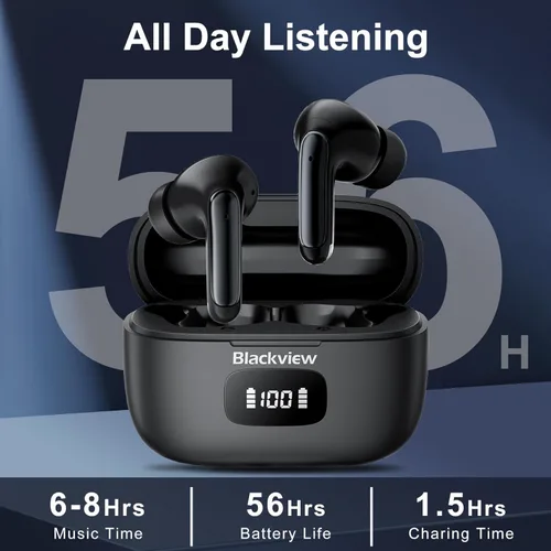 Miniatura 3 de Auriculares inalámbricos con cancelación de ruido Bluetooth 5.3, auriculares deportivos con micrófono integrado, IPX7 impermeable y pantalla LED