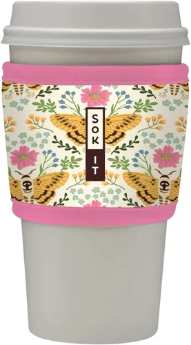 Miniatura 153 de Sok It HotSok Coffee & Tea - Funda de neopreno con aislamiento reutilizable (floral abstracto)
