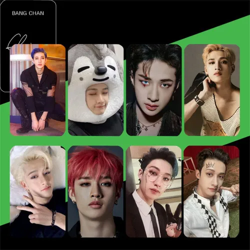 Miniatura 2 de HAIHUANG Stray Kids - Nuevo álbum MANIAC 8 postales 1 llavero acrílico dorado MANIAC Kpop Merch Set de regalo para colección de fans D208 BangChan