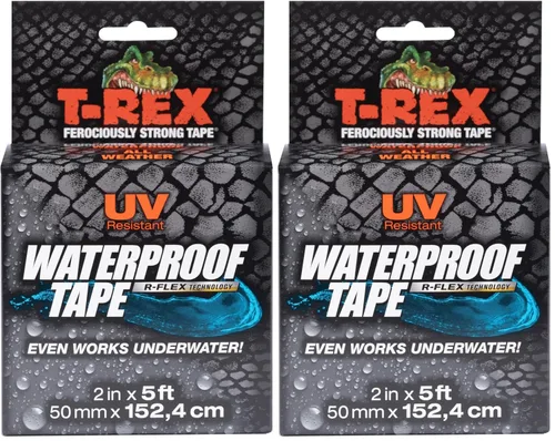 Miniatura 8 de T-REX Cinta impermeable para superficies húmedas o ásperas / sucias, incluyendo bajo el agua, fugas, reparación de mangueras y más, color negro, 1