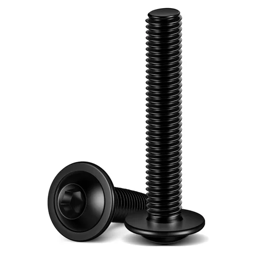 Miniatura 14 de Tornillos de cabeza de botón con brida M5 x 0.472 in, acero inoxidable 18-8 (304), totalmente roscado, unidad de enchufe Allen, 100 unidades plateado