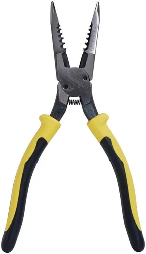 Miniatura 7 de Klein Tools J206-8C Alicates de punta larga multiuso con resorte, fabricados en Estados Unidos, acero forjado con mangos Journeyman de material dual