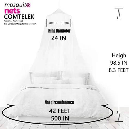 Miniatura 2 de Mosquitera con Dosel para Cama de Niñas, Cortinas de Cama King con Dosel Tamaño Full Queen desde el Techo, Mosquitera de Cúpula Tienda de Cama Twin