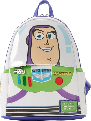 Miniatura 2 de Loungefly Disney Pixar Toy Story Buzz Lightyear - Bolso de hombro con doble correa para mujer, mini mochila, Multi, Mini, Mini mochila