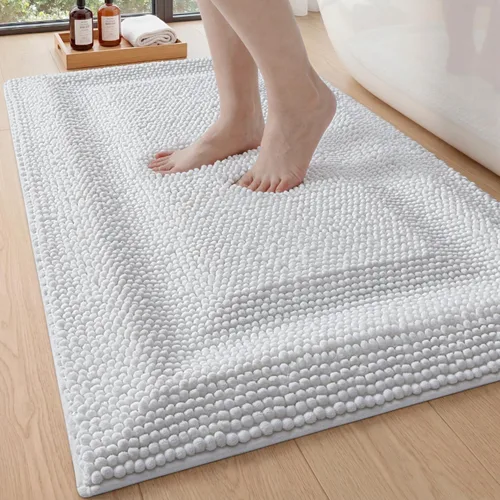 Miniatura 22 de DEXI Alfombrillas de baño para el baño 16x24, alfombra de baño antideslizante lavable, alfombrilla de baño de chenilla gruesa y suave absorbente
