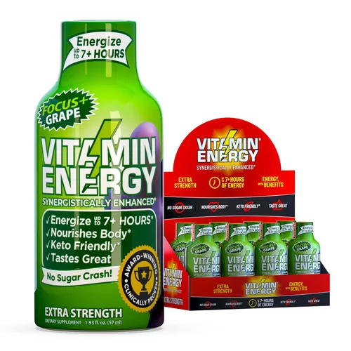Miniatura 89 de Vitamin Energy Immune+ Extra Strength Energy Shot Army Orange 10 unidades, 260 mg de cafeína natural, vitaminas B, citicolina, té verde, apoyo