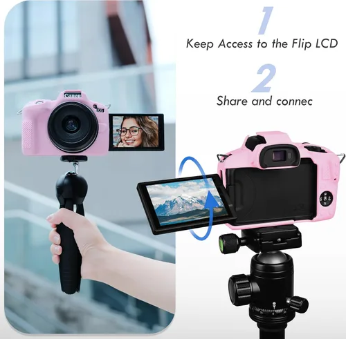 Miniatura 5 de Rieibi EOSR50 EOS R50 Estuche, Estuche Protector de Silicona Suave para Cámara Vlogging Canon EOS R50 EOSR50, Estuche de Cámara EOS R50 Ligero