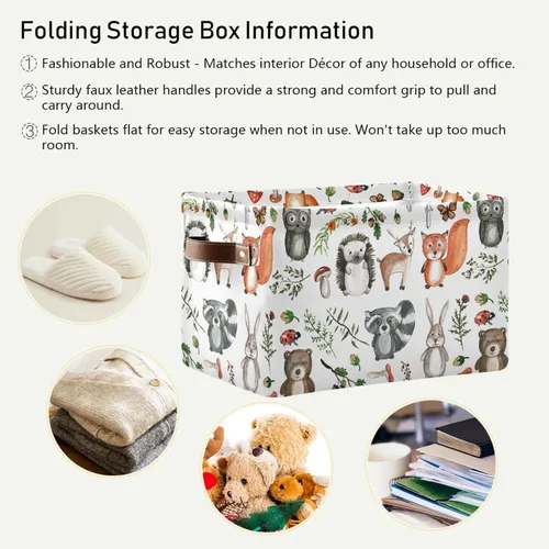 Miniatura 6 de senya Cesta de almacenamiento de 2 piezas, bolsa de ropa plegable grande rectangular de tela plegable para la ropa sucia, cubo de lavado plegable
