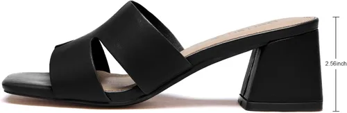 Miniatura 6 de Sandalias de tacón grueso con punta cuadrada abierta para mujer, sandalias bajas y cómodas de tacón bajo, sandalias casuales para el uso diario