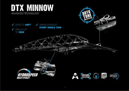 Miniatura 5 de Nomad Design DTX Minnow con sistema Autotune patentado - Acción de natación de pez cebo agonizante, BKK Diablo