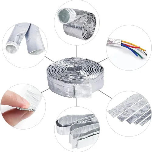 Miniatura 4 de Rollo de revestimiento térmico aluminizado para automóvil, calor radiante y evita el bloqueo de vapor, escudo térmico para cable de freno/línea
