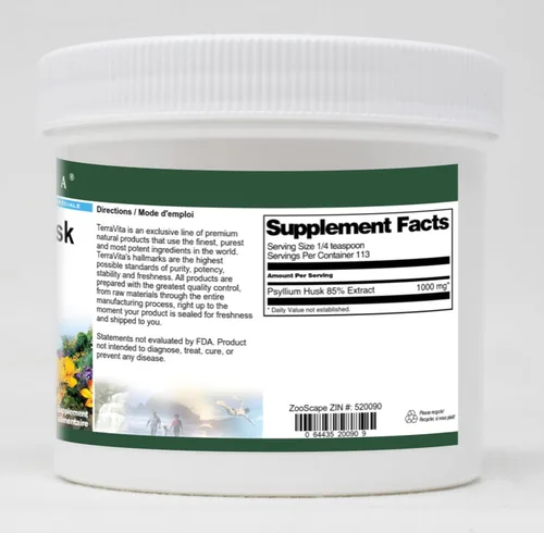 Miniatura 2 de Terravita Polvo de extracto de cáscara de psyllium al 85% (4 oz, ZIN: 520090)