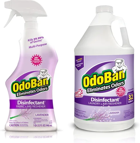 Miniatura 17 de OdoBan Desinfectante y eliminador de olores listo para usar, fabricado en los Estados Unidos, aroma de lino fresco, juego de 2, spray de 32 onzas