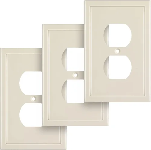 Miniatura 71 de Henne Bery Placa decorativa de pared con borde moderno, tapa de tomacorriente para cubrir enchufe, aleación de zinc maciza duradera