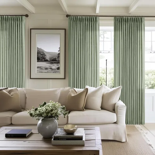 Miniatura 112 de Cortinas de lino natural con pliegues fruncidos de 120 pulgadas de largo para sala de estar, cortinas plisadas con ganchos y lengüeta trasera