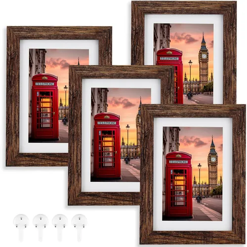 Miniatura 12 de Nacial Portarretratos de 8 x 10 pulgadas con vidrio templado, para galería de fotografías en la pared o fotos de 5 x 7 pulgadas con paspartú o de 8