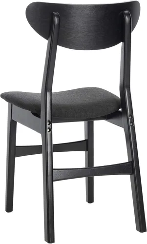 Miniatura 9 de SAFAVIEH Furniture Lucca - Juego de 2 sillas de comedor retro, color negro, madera, diseño tapizado de mediados de siglo, ideal para comedor, Cojín