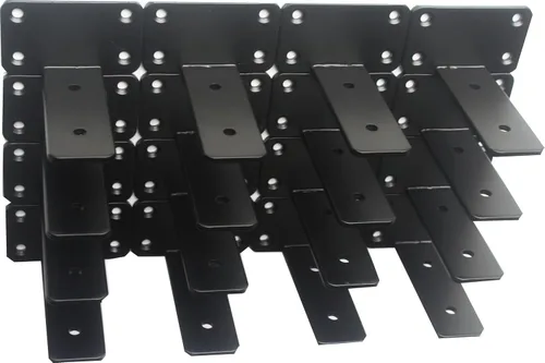 Miniatura 72 de Paquete de 2 - Soportes de estante en L ocultos negros de 4 pulgadas (1/5 pulgada de grosor) Soportes de estante flotante de hierro Soportes