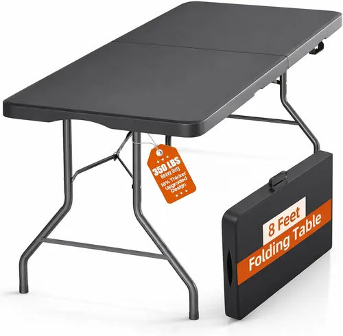 Miniatura 7 de Fenbeli Mesa plegable portátil de 4 pies para uso en interiores y exteriores, plástico HDPE resistente, picnic, camping, barbacoa, comedor, mesa