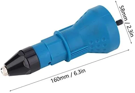 Miniatura 4 de Adaptador de pistola remachadora eléctrica azul, adaptador de taladro inalámbrico, herramienta de inserción, kit de adaptador de remachador con 4