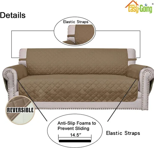 Miniatura 3 de Easy-Going - Funda reversible para sillón, resistente al agua, protector de muebles con correas elásticas, para mascotas, niños, perros, gatos