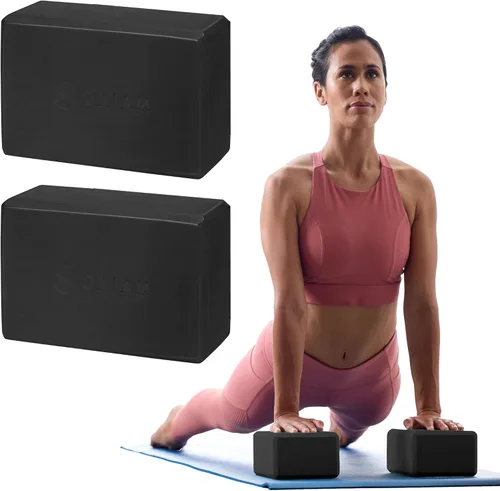 Gaiam Yoga Block - Supportive Latex-Free Eva Foam - Soft Non-Slip Surface with Beveled Edges for Yoga, Pilates, Meditation Negro