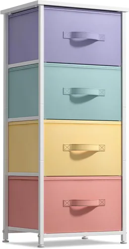 Miniatura 30 de Sorbus Cómoda de tela para dormitorio de niños, cómoda de 5 cajones, torre de almacenamiento alta, organizador de ropa, para armario, sala