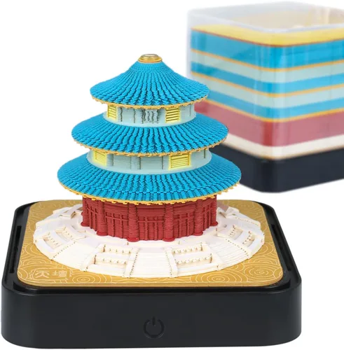 Miniatura 12 de Calendario de piezas de tiempo 3D, bloc de notas 2026, arte de papel 3D, casa de árbol verde, calendario de escritorio creativo, bloc de notas