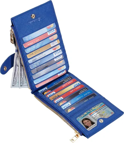 Miniatura 2 de Travelambo Cartera para mujer con bloqueo RFID y bolsillo con cremallera