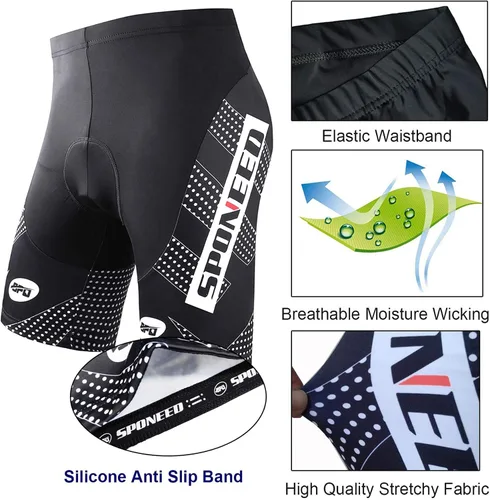 Miniatura 143 de sponeed Pantalones cortos de ciclismo para hombre, pantalones acolchados para ciclismo, ropa de ciclismo