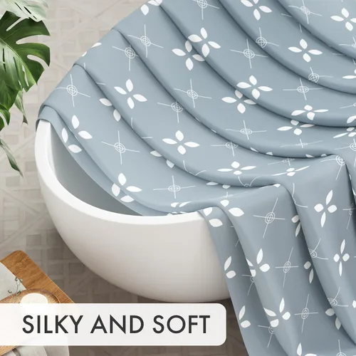 Miniatura 50 de AmazerBath Cortina de ducha floral, juego de cortinas de ducha lavables de tela con 12 ganchos para cortina de ducha, cortinas de ducha de tela C