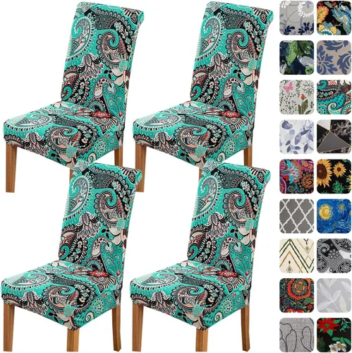 Miniatura 21 de HZDHCLH Juego de 6 fundas grises para sillas Parsons de elastano para comedor, fundas elásticas de elastano para sillas Parsons, fundas de asiento