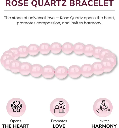 Miniatura 4 de Crystal Vibe Pulseras de cuentas de 0.315 in para mujeres y hombres, pulseras de cristal con piedras preciosas naturales, tamaño elástico ajustable
