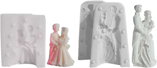 Miniatura 3 de Molde de silicona para novios para hacer velas perfumadas, yeso, yeso, resina epoxi, decoración del hogar, regalo de boda