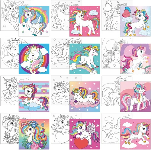 Miniatura 17 de Sherr 12 lienzos predibujados para pintar animales, lienzos preimpresos para pintar para principiantes, estudiantes, suministros de pintura